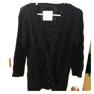 Abercrombie Button Down Navy Sweater